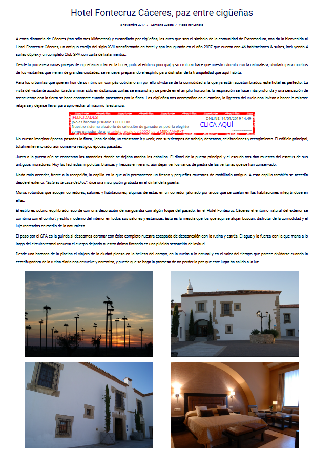 Publirreportaje en Gulliveria. Precio: 200 €