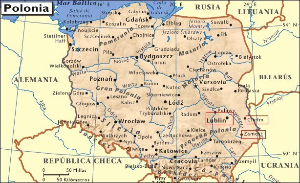 Mapa de situación de Lublin