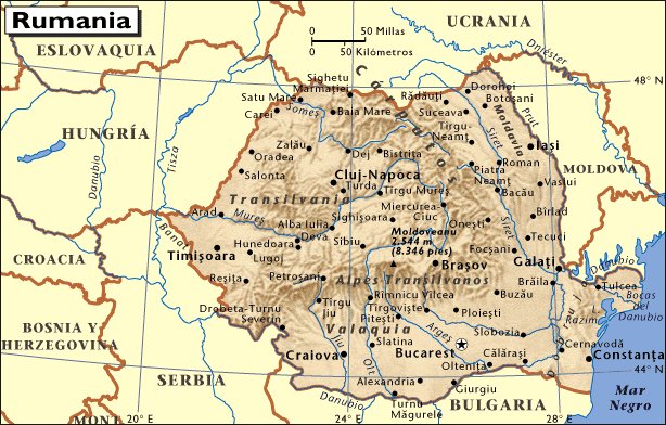 Mapa de situación de Rumanía