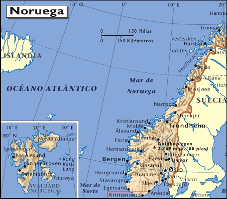 Mapa de situación de Kristiansand