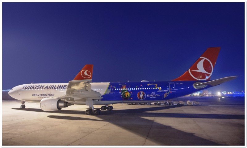 Turkish Airlines, la aerolínea oficial de la UEFA EURO 2016TM, emprende su primer vuelo a París
