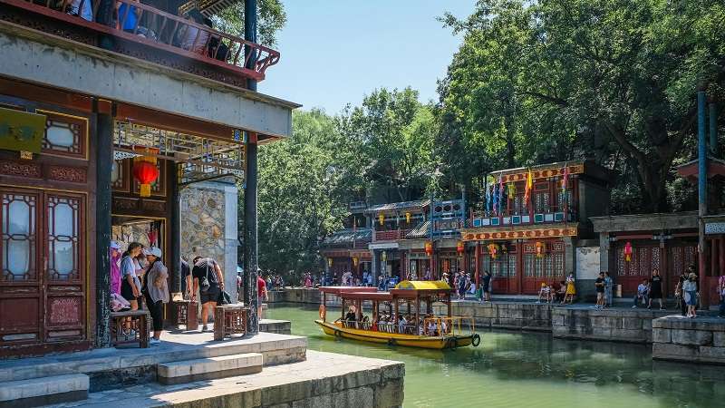 Calle Suzhou en el Palacio de Verano de Pekín, China