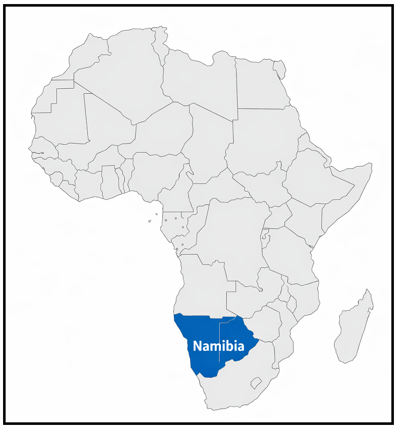 Mapa de situación de Namibia