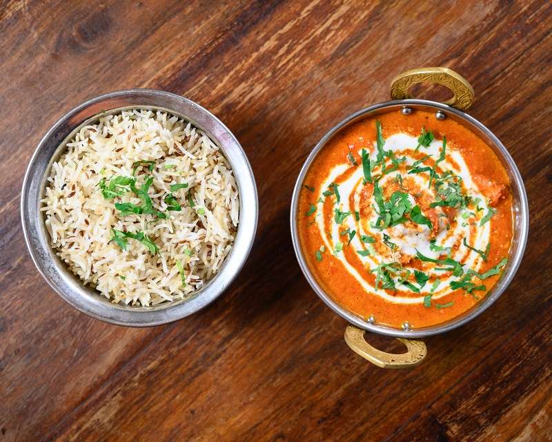 Arroz al comino + Pollo Tikka Masala